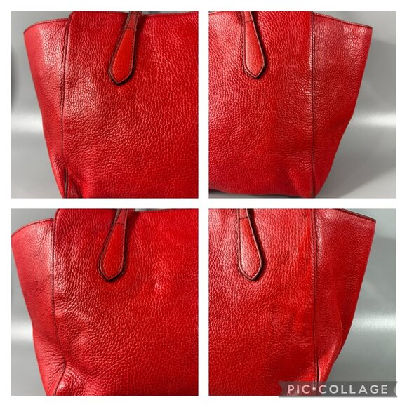 100% Authenitc Gucci Swing Red Leather Tote - Picture 6 of 15